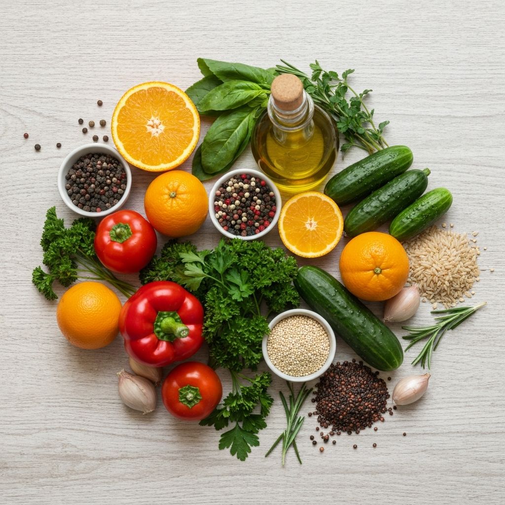 Tabla de ingredientes premium y coloridos frescos